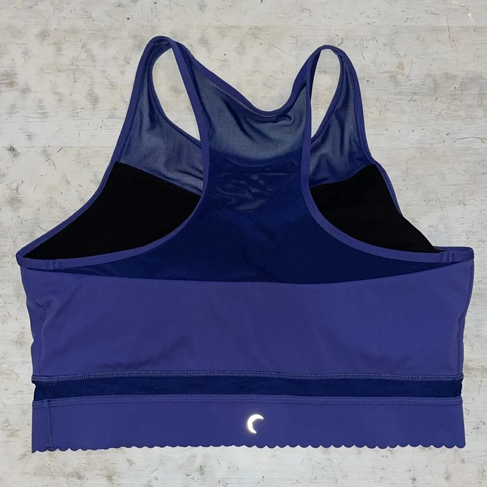 ZYIA Deep Purple Mesh High-Neck Sports Bra